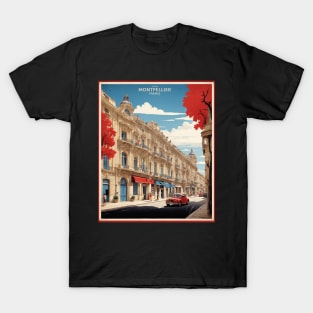 Montpellier France Vintage Poster Tourism T-Shirt